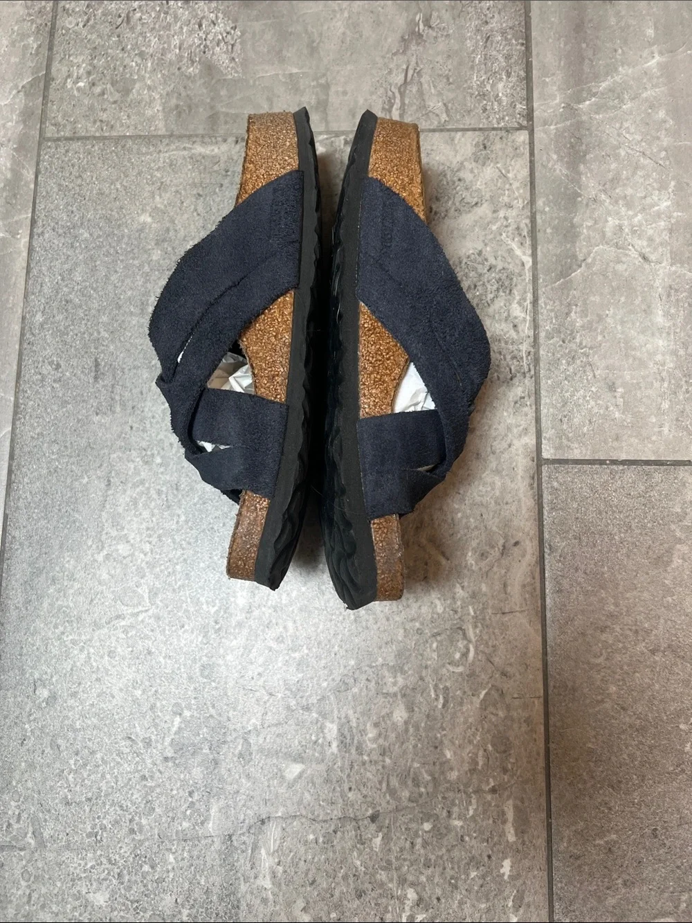 Birkenstock Lugano Black Suede Buckle Sandals